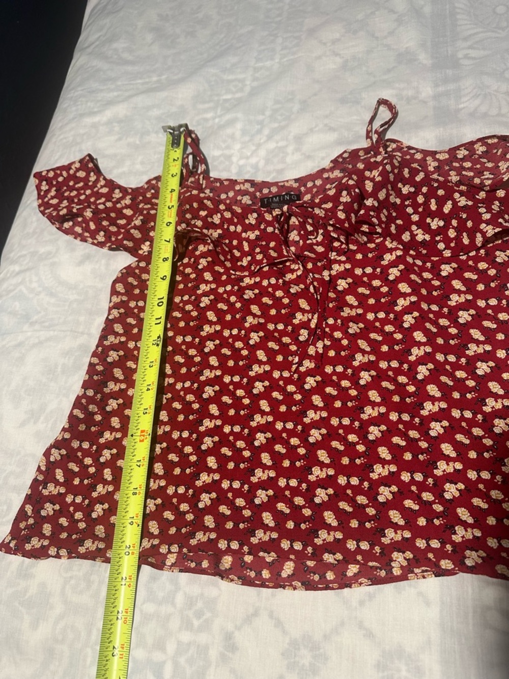 Timing Red Floral Ruffle Cami - Picture 8 of 9